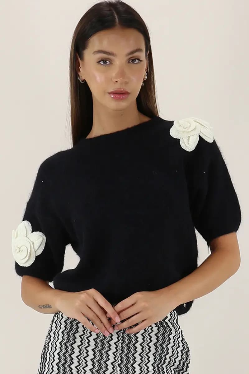 PHO Firenze | Maglia in alpaca con fiori - 5