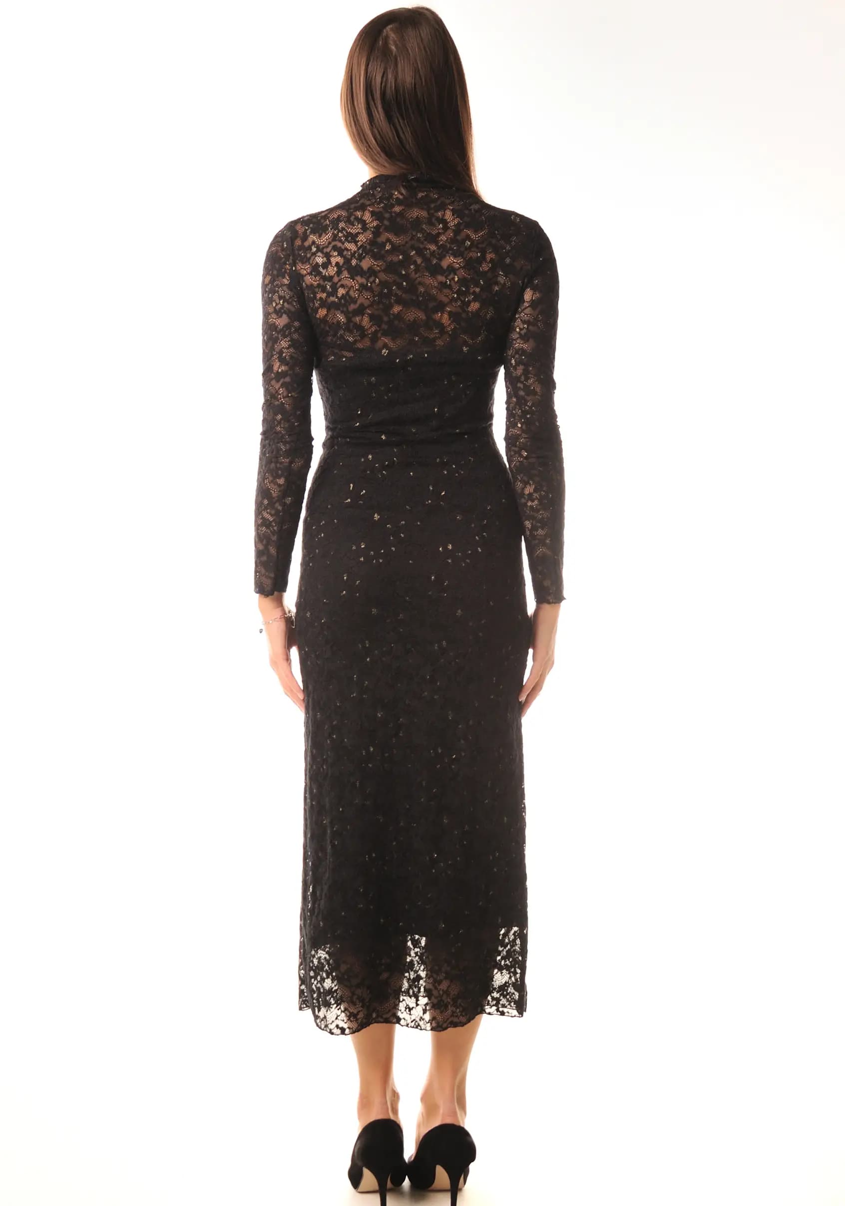 LOKITA | Abito in pizzo floccato lurex - 2