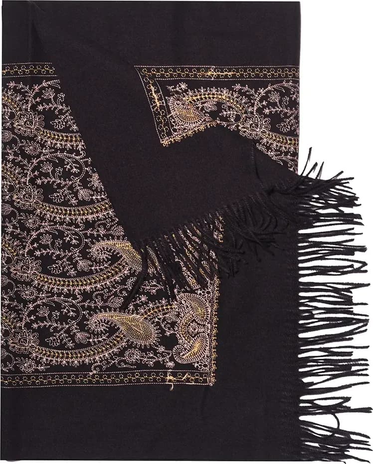 AMOSA | Sciarpa ricamo cashmere - 2
