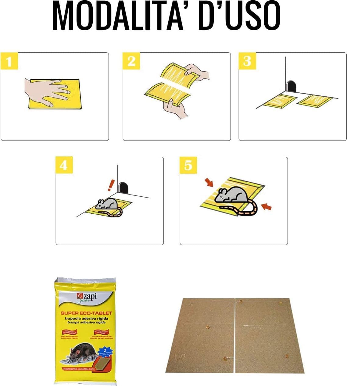 Tavolette adesive per topi e ratti trappola in legno con colla topicida - 3