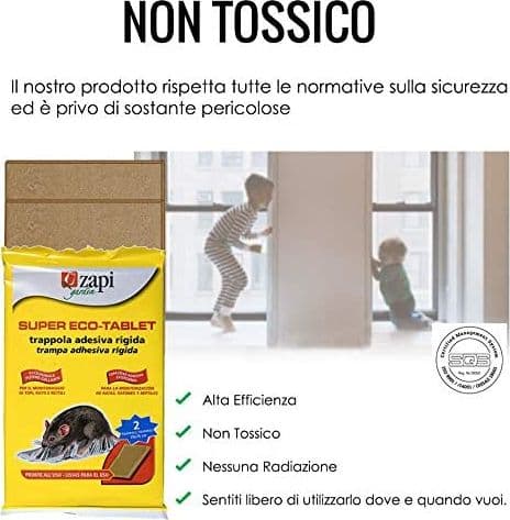 Tavolette adesive per topi e ratti trappola in legno con colla topicida - 4