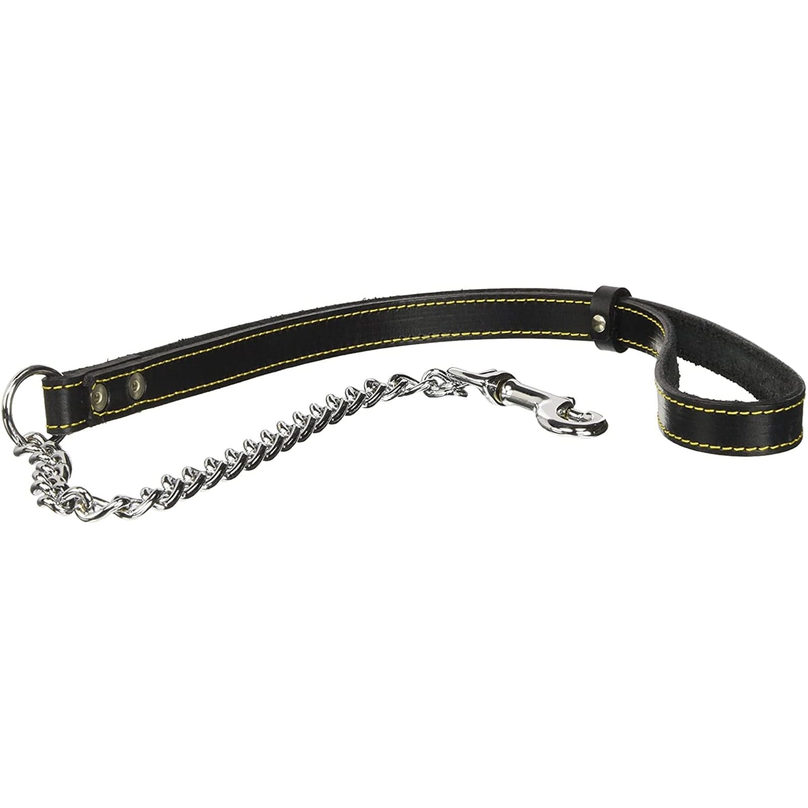Guinzaglio con catena in doppio cuoio cucito 85 cm - 3