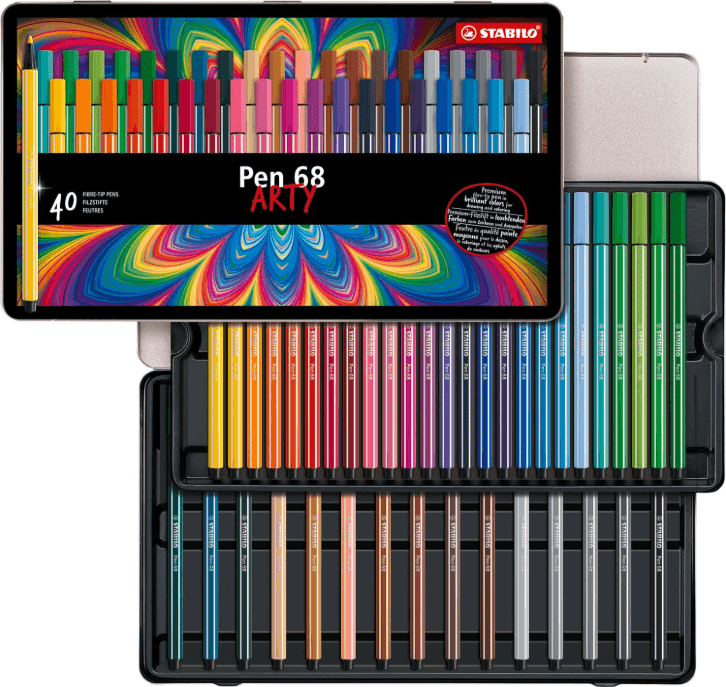Stabilo - Pennarello premium Pen 68 Scatola ARTY in metallo da 40 pennarelli (6840-6) - 2