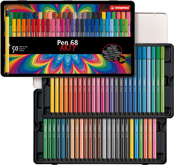Stabilo - Pennarello premium Pen 68 Scatola ARTY in metallo da 50 pennarelli (6850-6) - 2