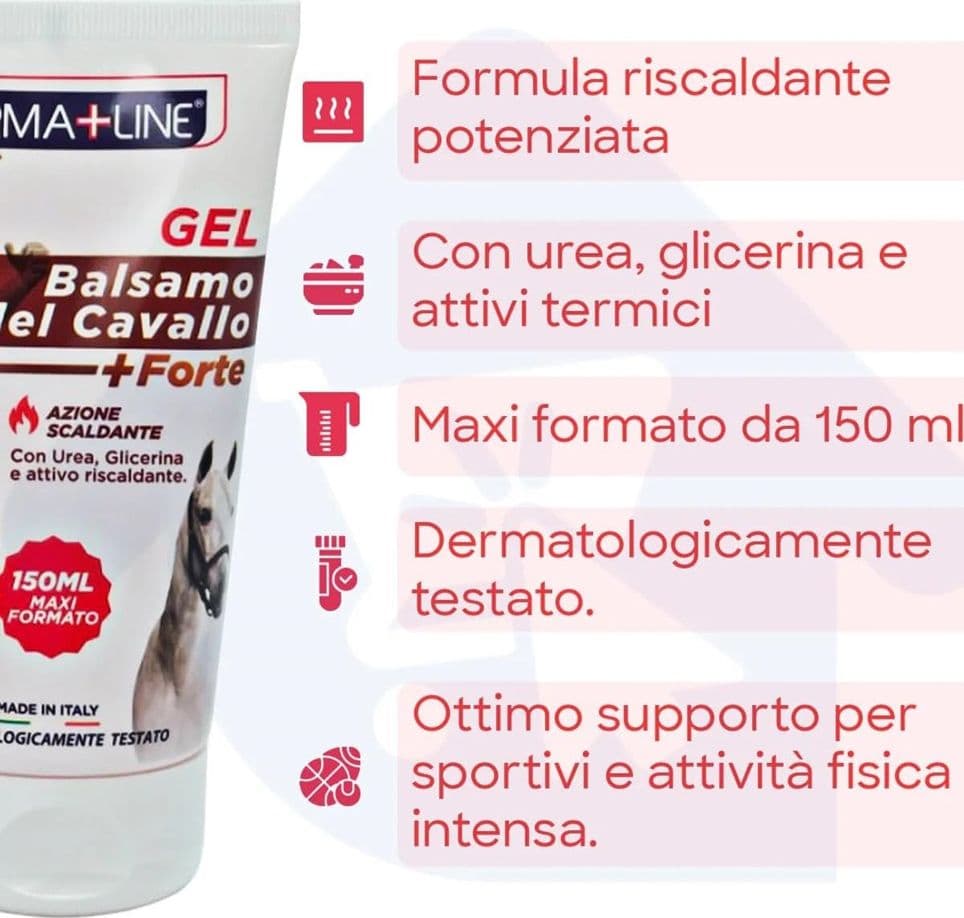 BALSAMO DEL CAVALLO 150ML FORTE SCALDANTE GEL EFFETTO CALDO SOLLIEVO DOLORI MUSCOLI GEL5229A - 4