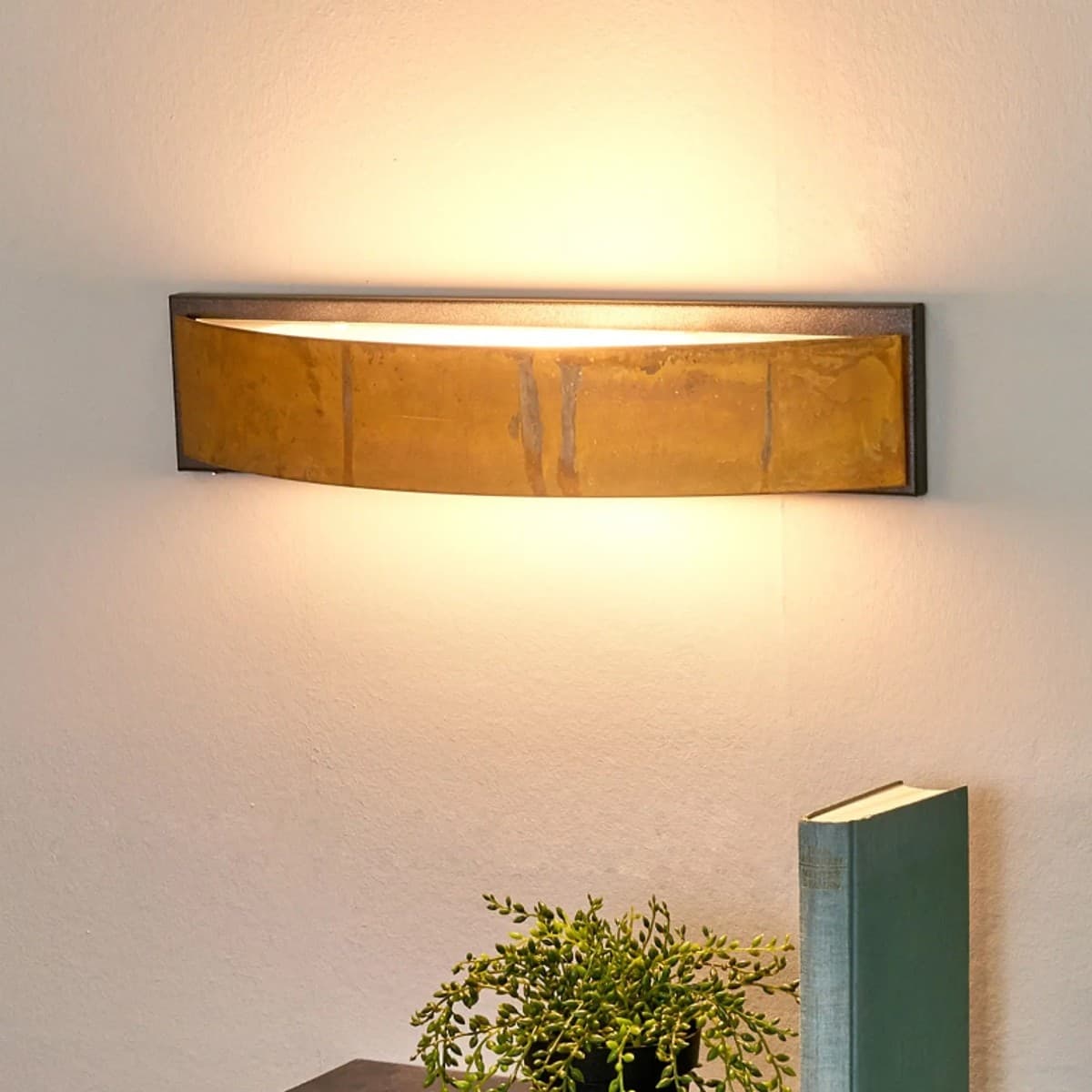 Applique classico Gibas LOLA 929 46 E27 LED ottone lampada parete biemissione - 2