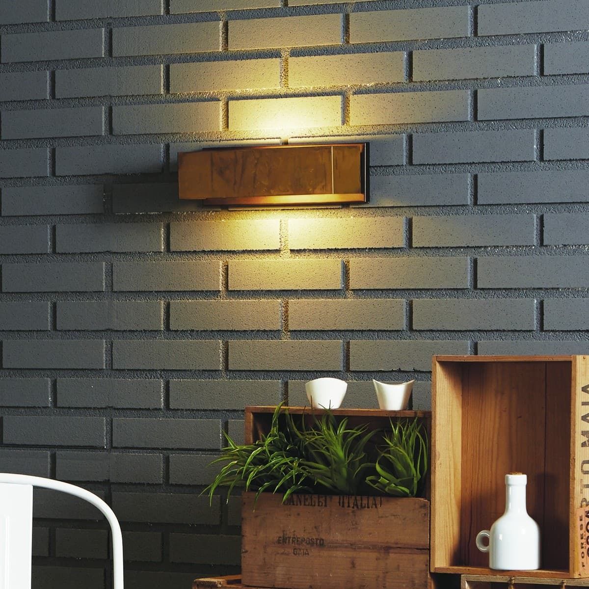 Applique classico Gibas LOLA 929 42 E27 LED ottone lampada parete biemissione - 3
