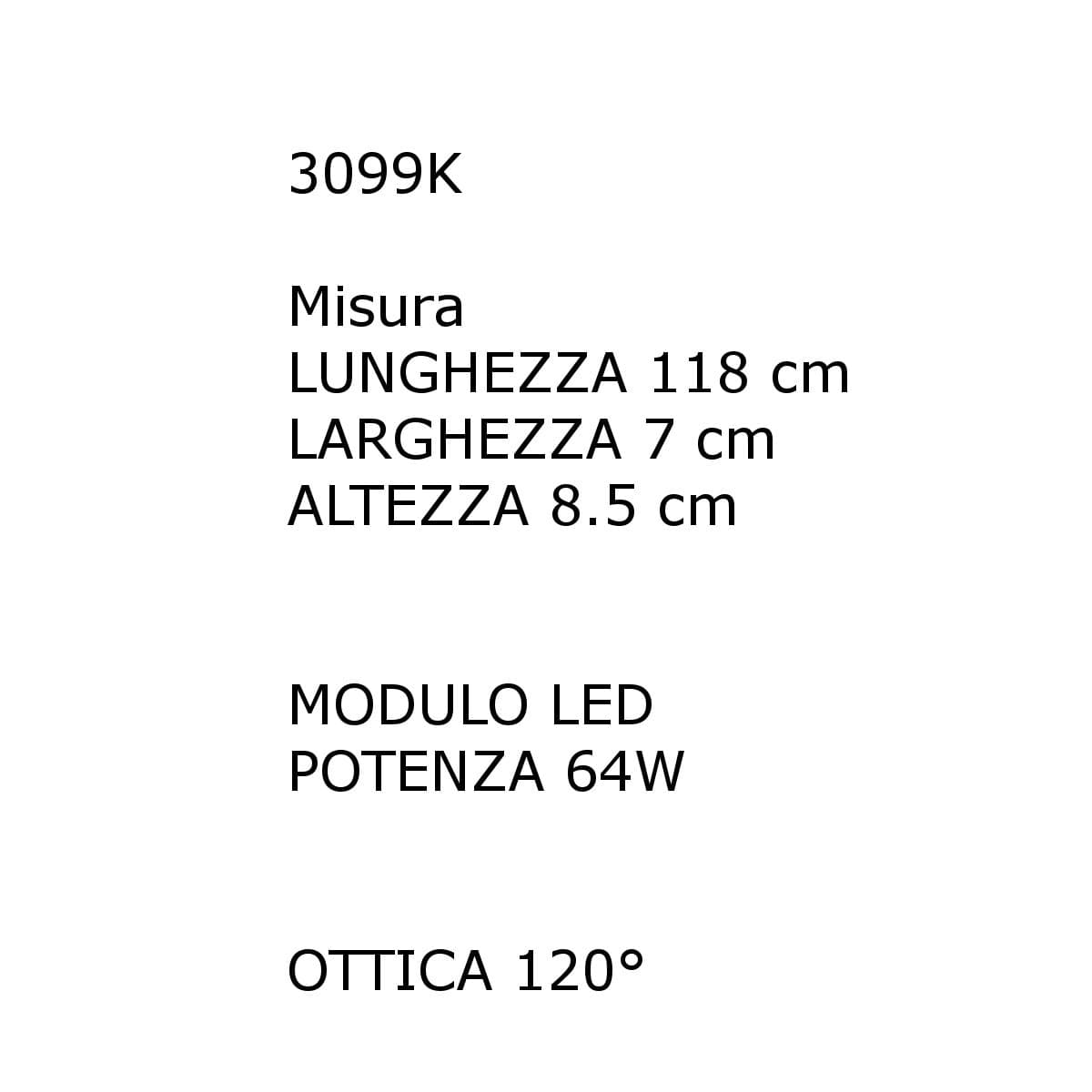 Plafoniera moderna LAM LINEAR 3099 01 DM LED orientabile acciaio lampada soffitto - 3