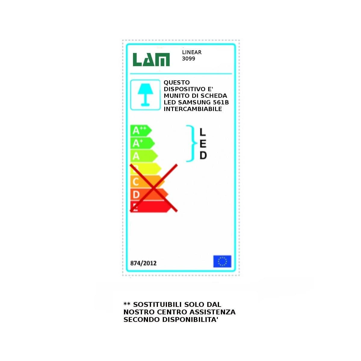 Plafoniera moderna LAM LINEAR 3099 01 DM LED orientabile acciaio lampada soffitto - 5