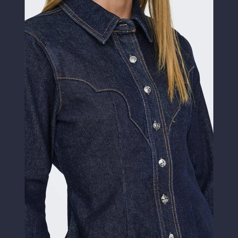Only Camicia Perla LS Western Blue Denim - 2