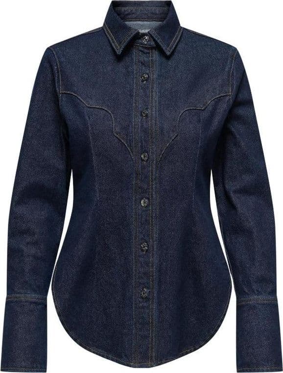 Only Camicia Perla LS Western Blue Denim - 3