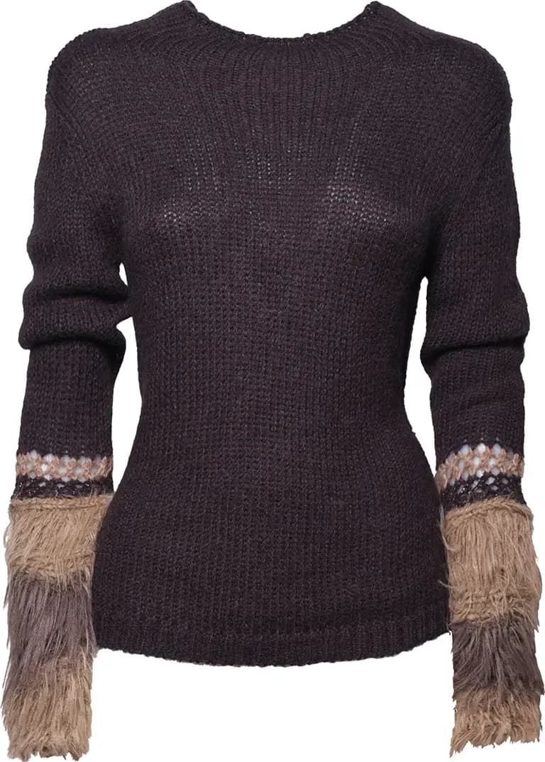 AMOSA | Maglia con frange in ecopelliccia - 3