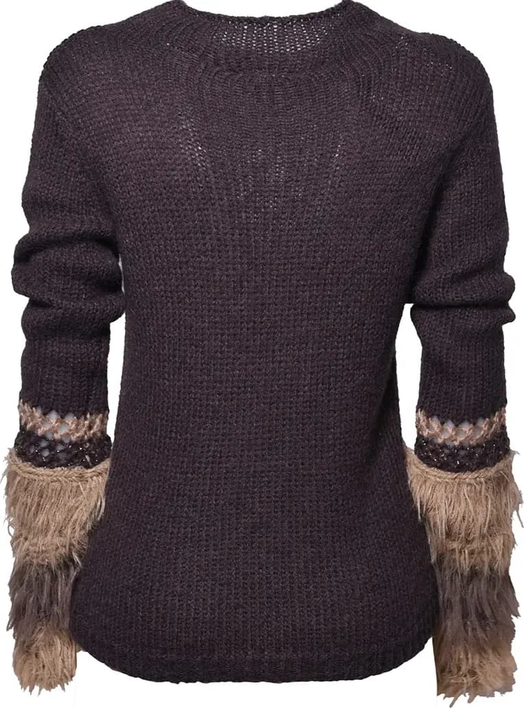 AMOSA | Maglia con frange in ecopelliccia - 4