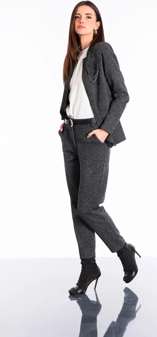 NO-NA' | Pantalone check con catena - 5