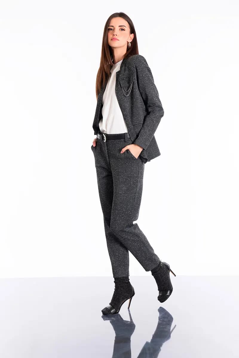 NO-NA' | Pantalone check con catena - 5