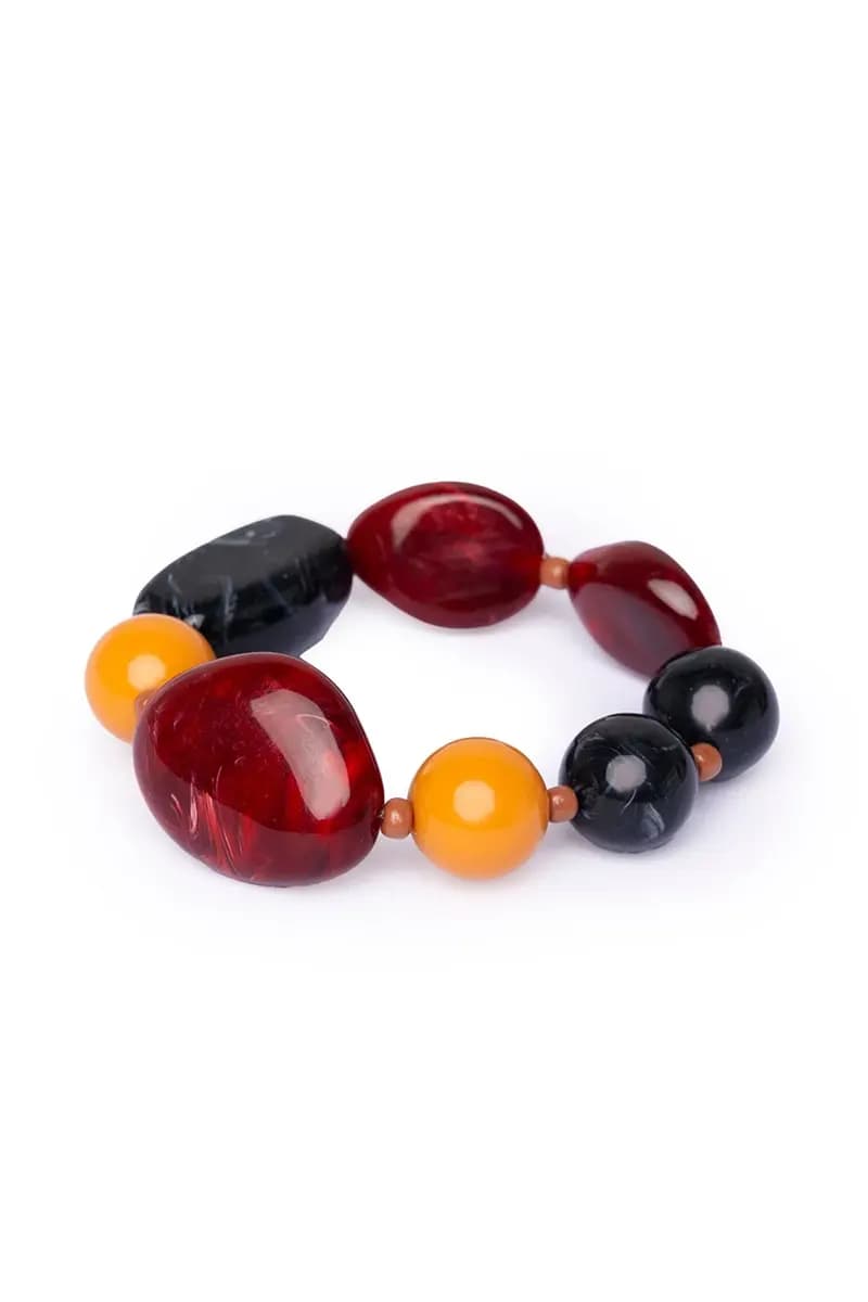 MYA ACCESSORIES | Bracciale elastico con pietre in acrilico multicolore - 2