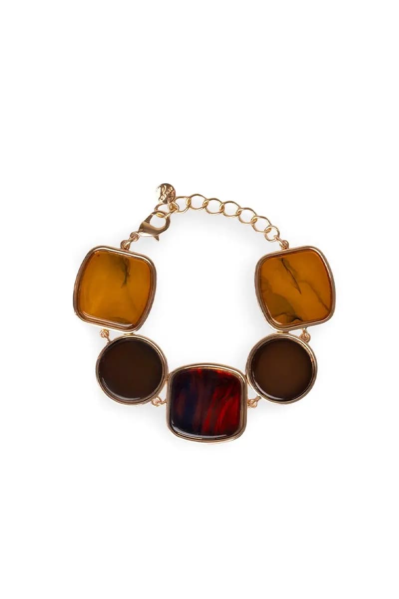 MYA ACCESSORIES | Bracciale con inserti geometrici multi bronzo - 2