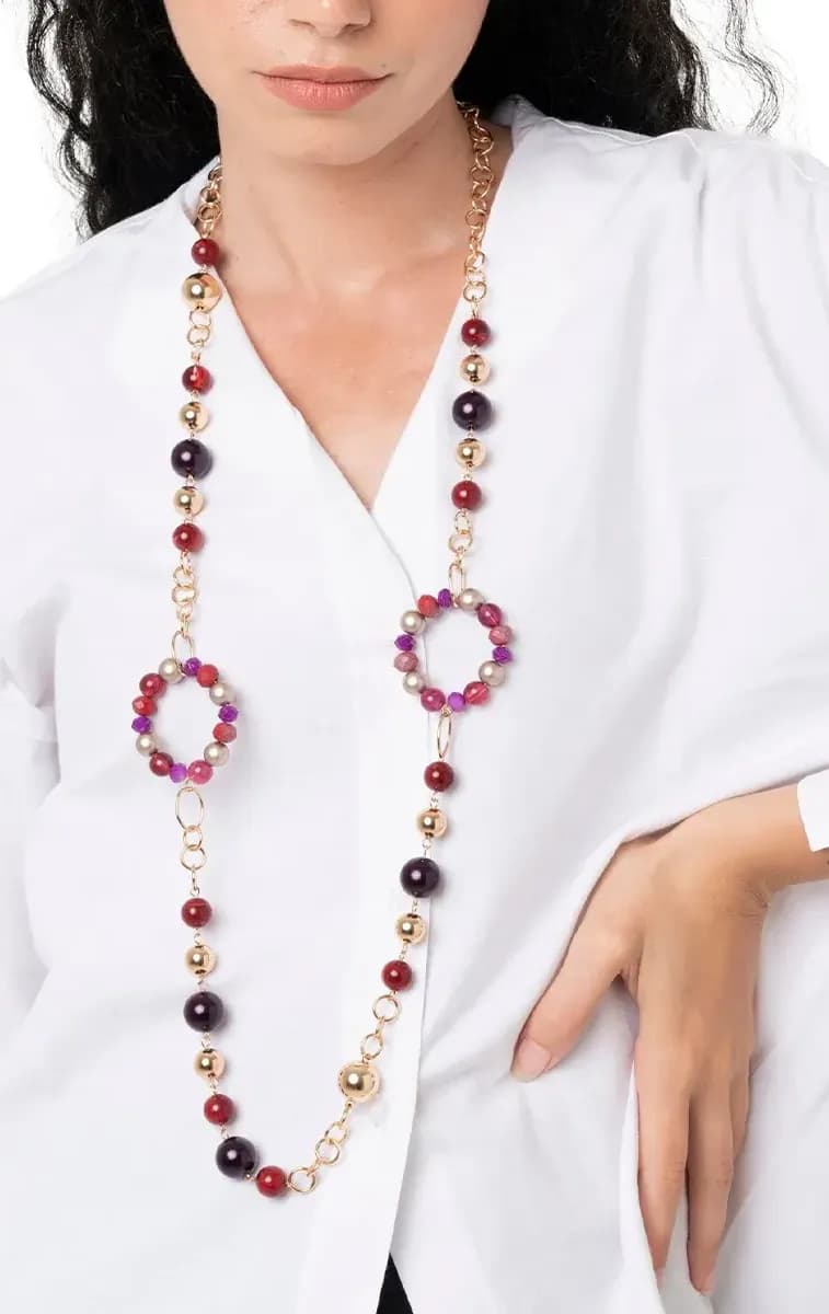 MYA ACCESSORIES | Collana lunga con pietre in acrilico - 4