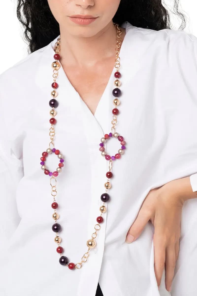 MYA ACCESSORIES | Collana lunga con pietre in acrilico - 4