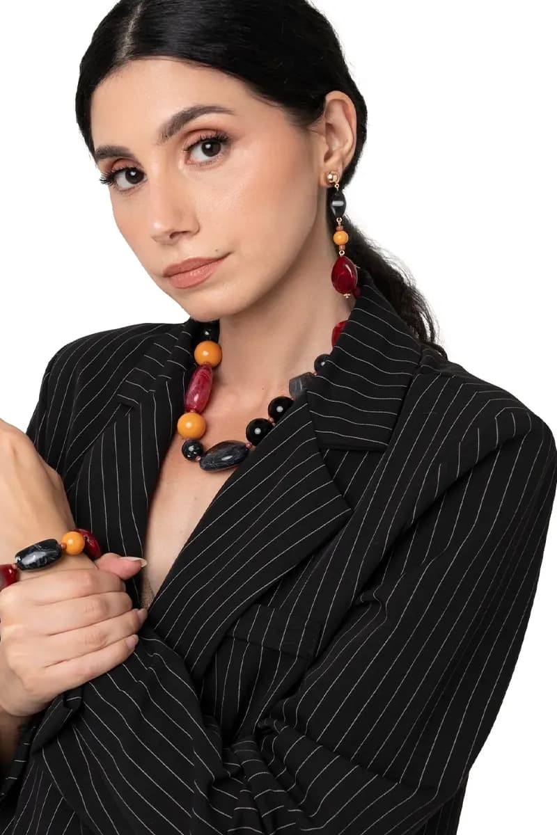 MYA ACCESSORIES | Collana girocollo con pietre in acrilico multicolore - 2