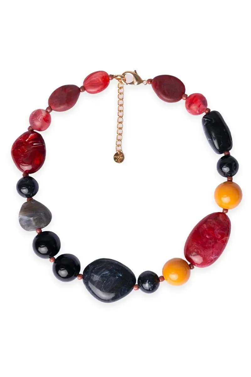 MYA ACCESSORIES | Collana girocollo con pietre in acrilico multicolore - 3