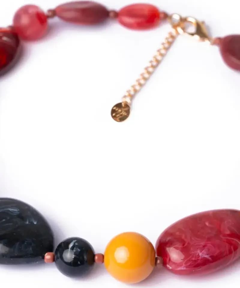 MYA ACCESSORIES | Collana girocollo con pietre in acrilico multicolore - 4