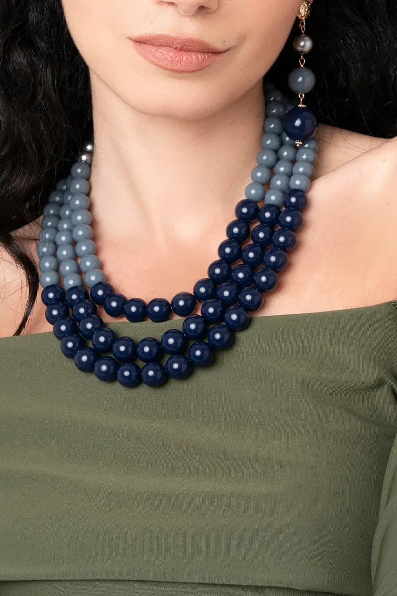 MYA ACCESSORIES | Collana girocollo multilinee con sfere in acrilico - 4