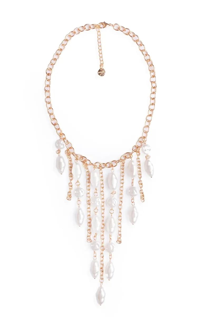 MYA ACCESSORIES | Collana girocollo con pietre in acrilico perlate pendenti - 2