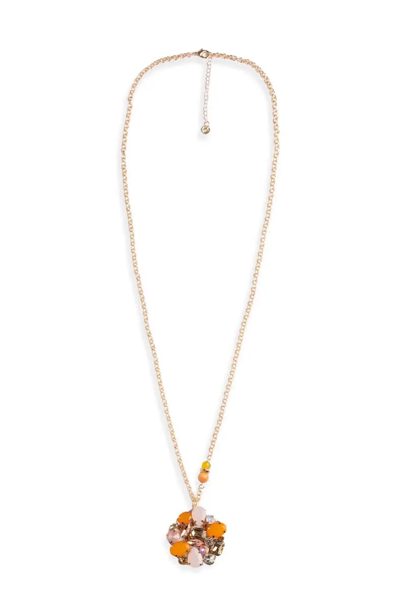 MYA ACCESSORIES | Collana lunga a catena con pendente a fiore in vetro - 3