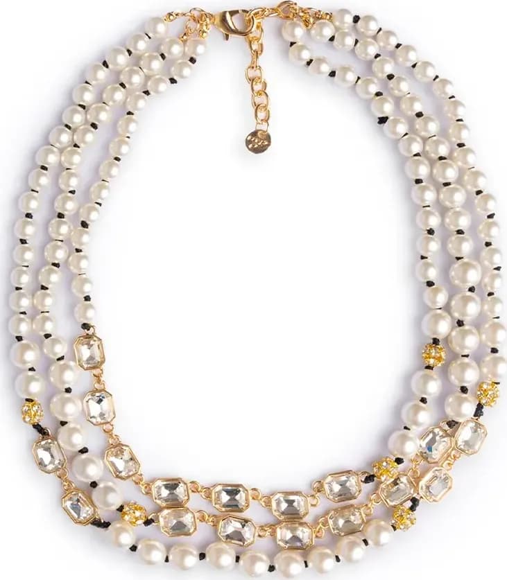 MYA ACCESSORIES | Collana multifilo con perle e pietre in vetro - 3