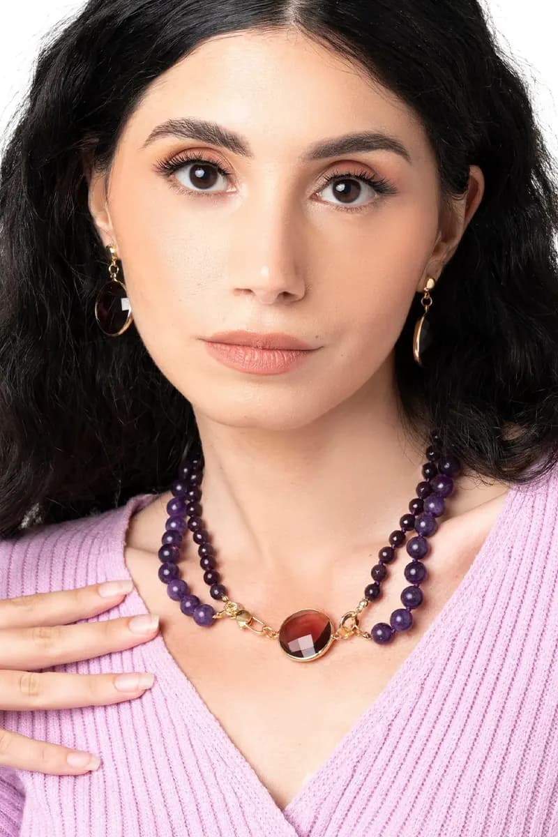 MYA ACCESSORIES | Collana girocollo con doppio filo di pietre dure - 2