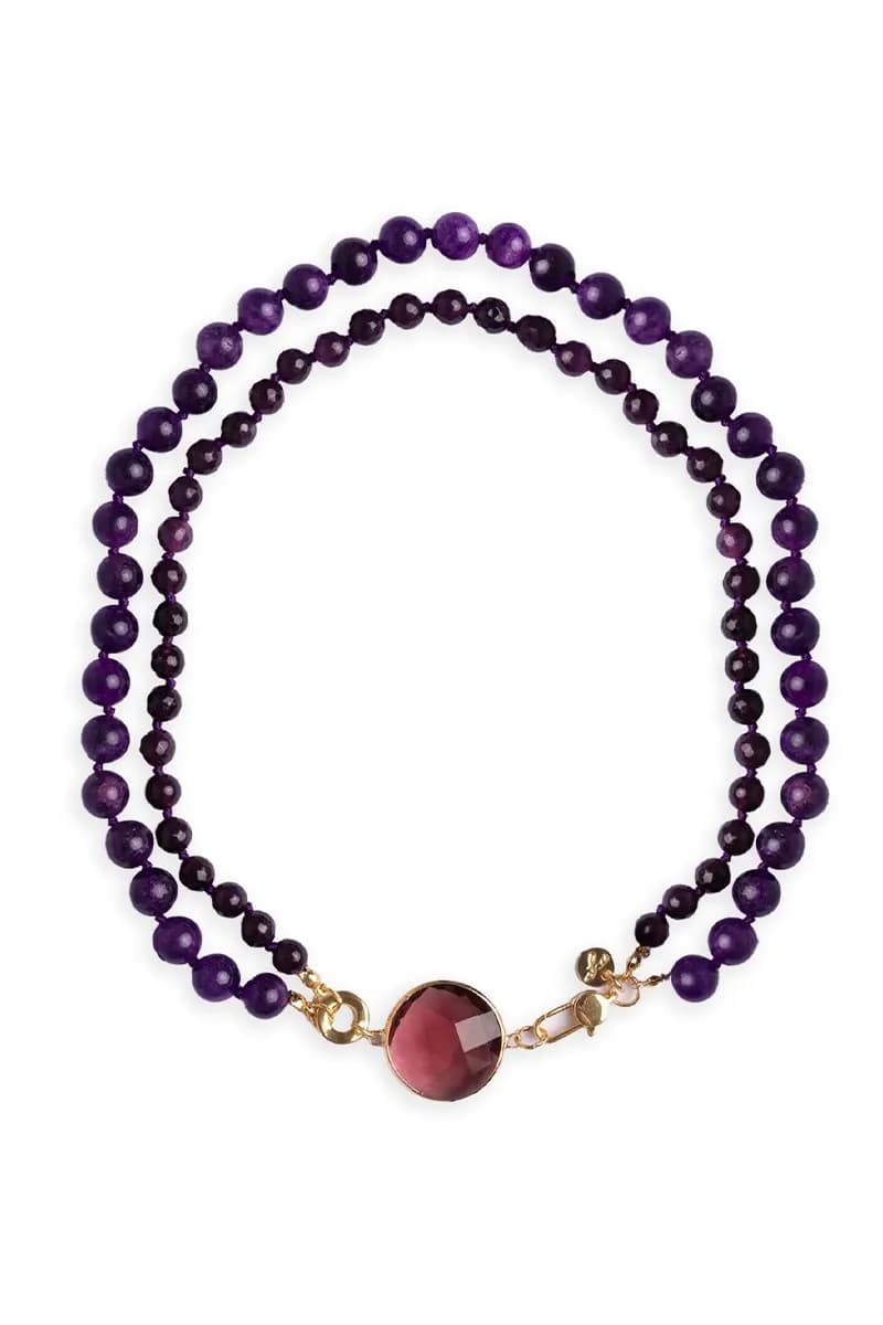 MYA ACCESSORIES | Collana girocollo con doppio filo di pietre dure - 3