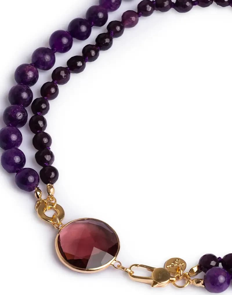 MYA ACCESSORIES | Collana girocollo con doppio filo di pietre dure - 4