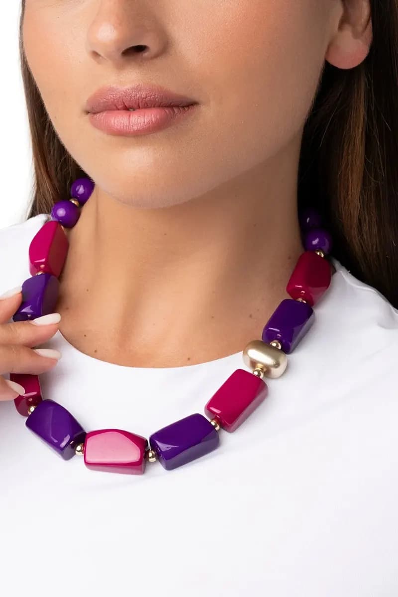 MYA ACCESSORIES | Collana girocollo in resina ed acrilico - 4