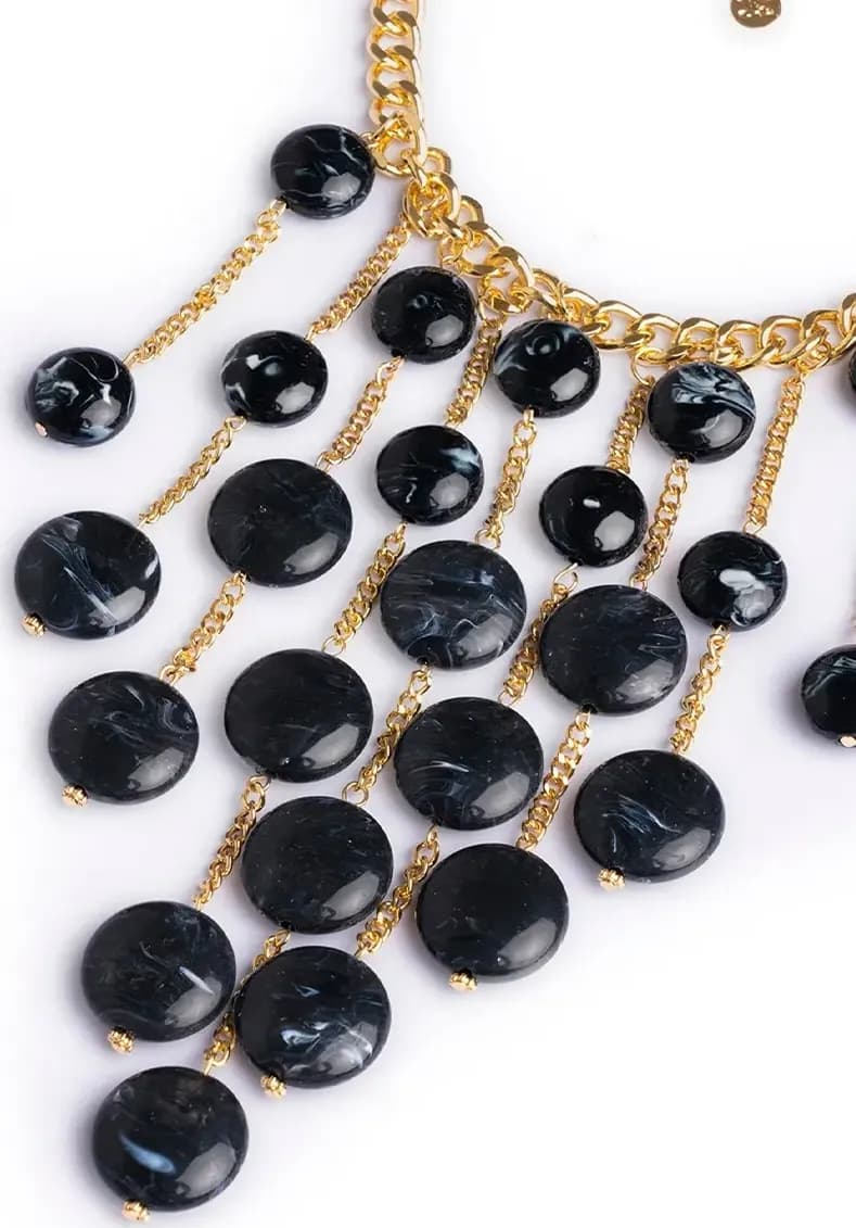 MYA ACCESSORIES | Collana girocollo a catena con pietre pendenti - 3