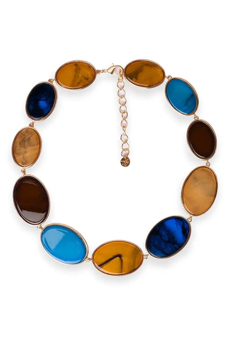MYA ACCESSORIES | Collana girocollo con inserti ovali in acrilico - 2