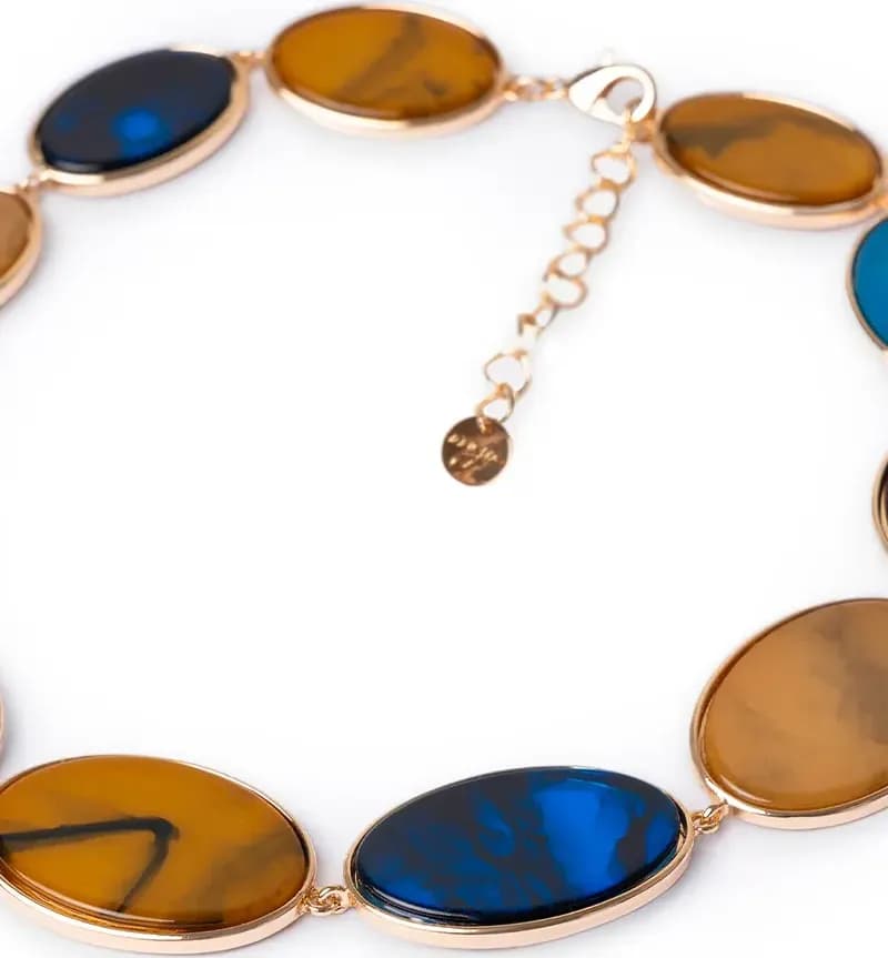 MYA ACCESSORIES | Collana girocollo con inserti ovali in acrilico - 3