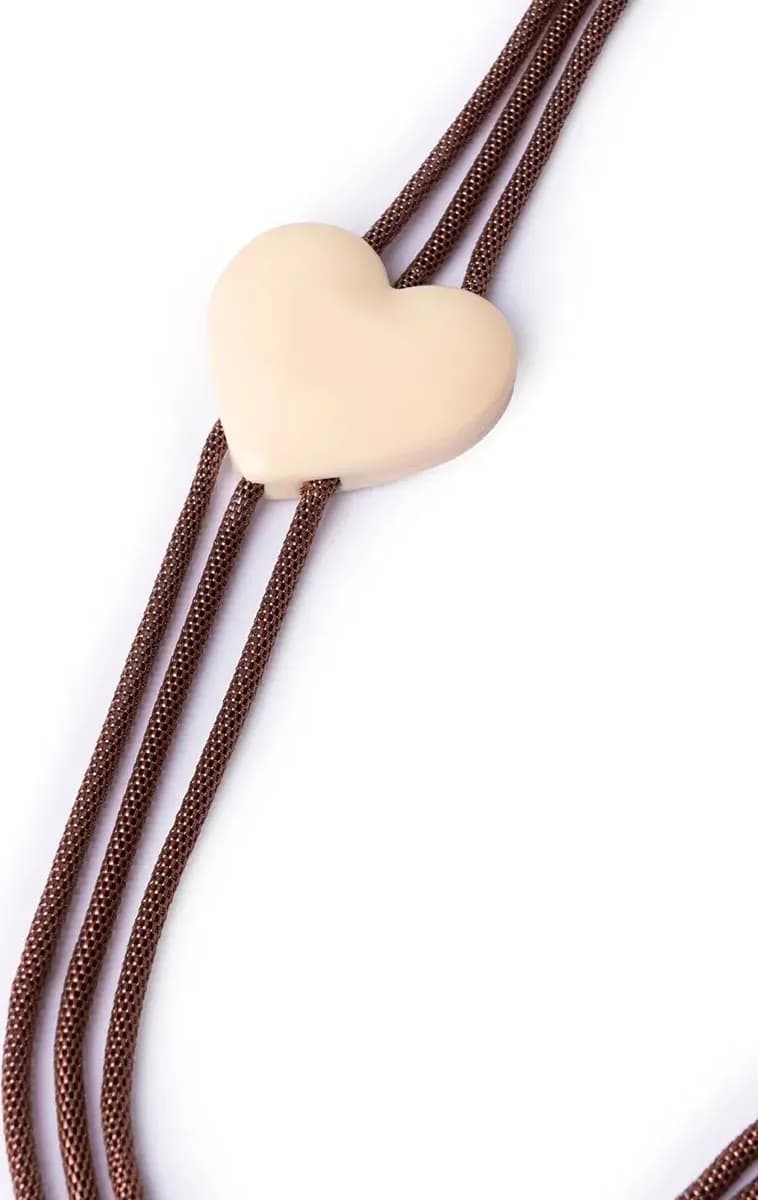 MYA ACCESSORIES | Collana multifilo con laccio bronzato con inserto cuore in acrilico - 3