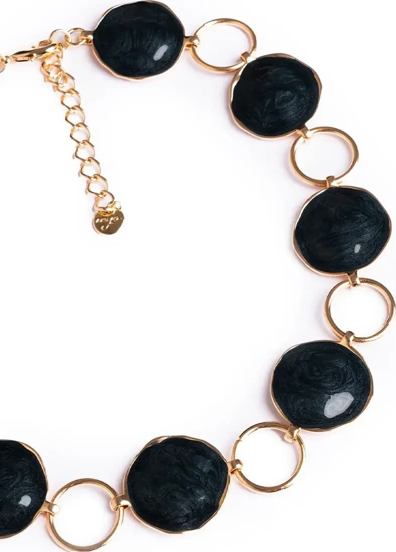 MYA ACCESSORIES | Collana girocollo in metallo con cerchi marmorizzati - 4