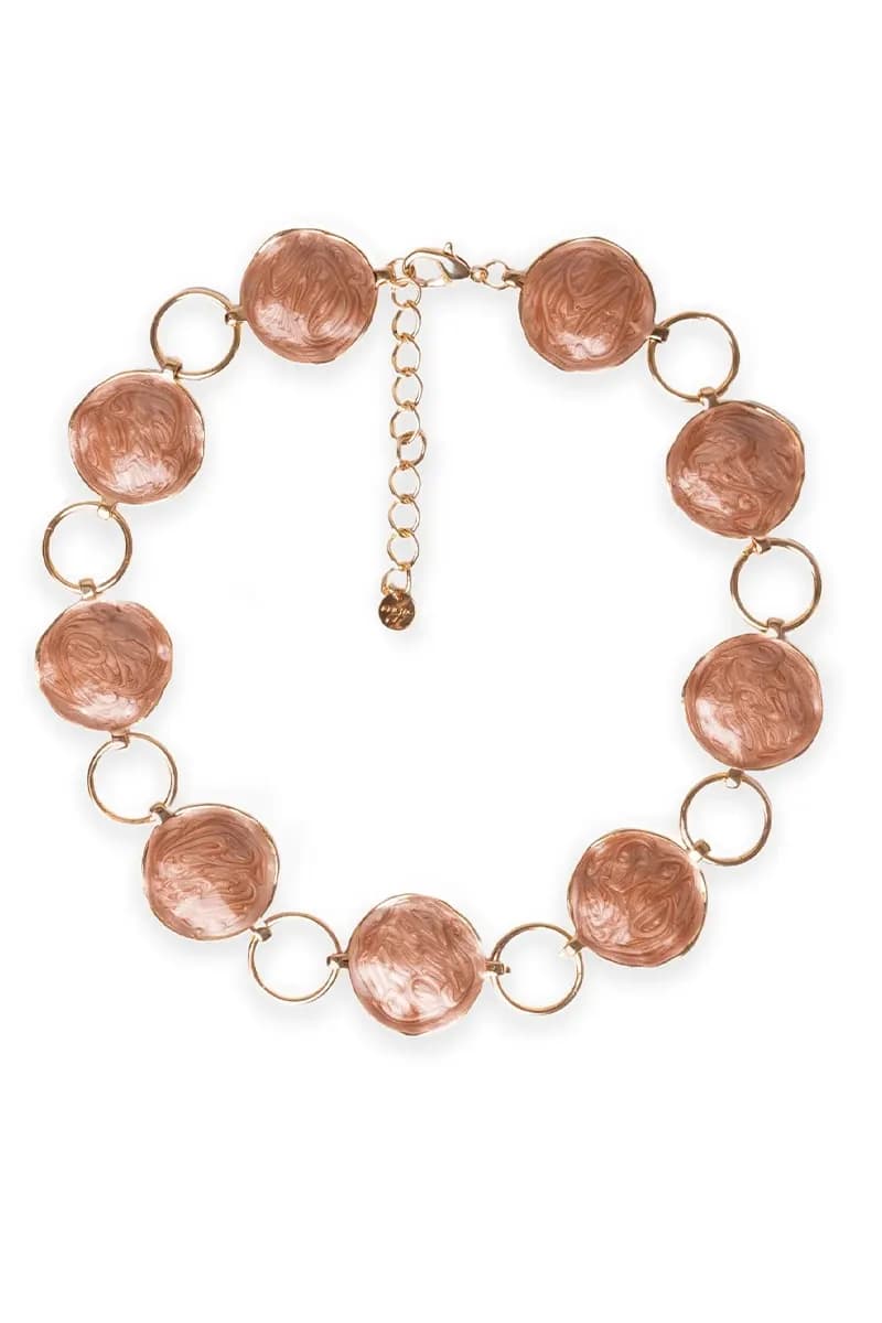MYA ACCESSORIES | Collana girocollo in metallo con cerchi marmorizzati - 3