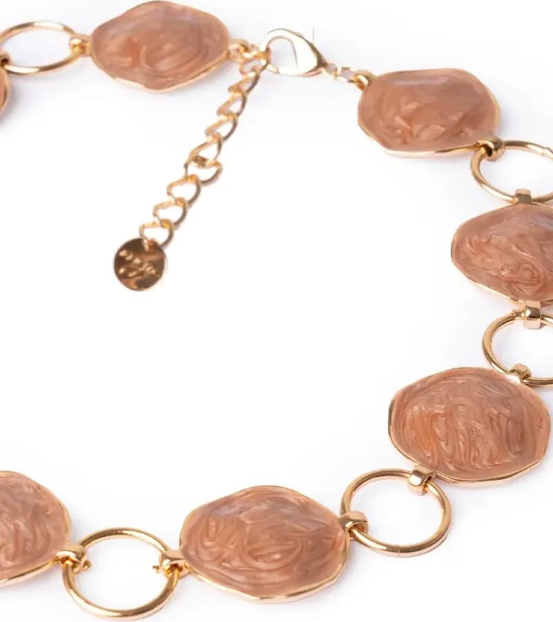 MYA ACCESSORIES | Collana girocollo in metallo con cerchi marmorizzati - 4