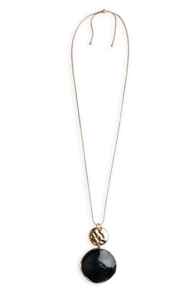 MYA ACCESSORIES | Collana lunga con pendente circolare marmorizzato - 2