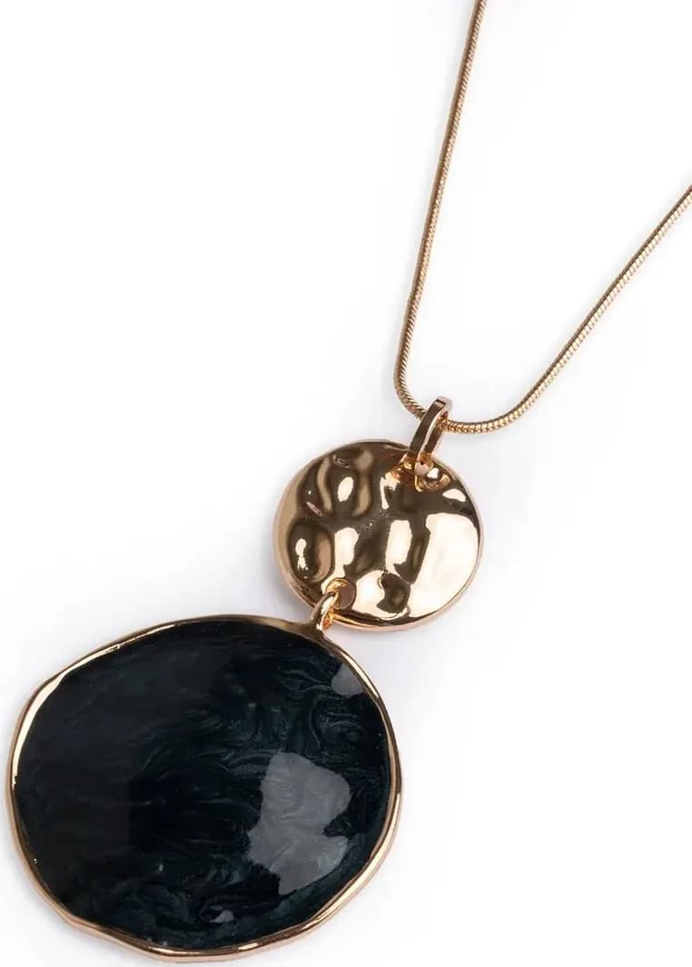 MYA ACCESSORIES | Collana lunga con pendente circolare marmorizzato - 3