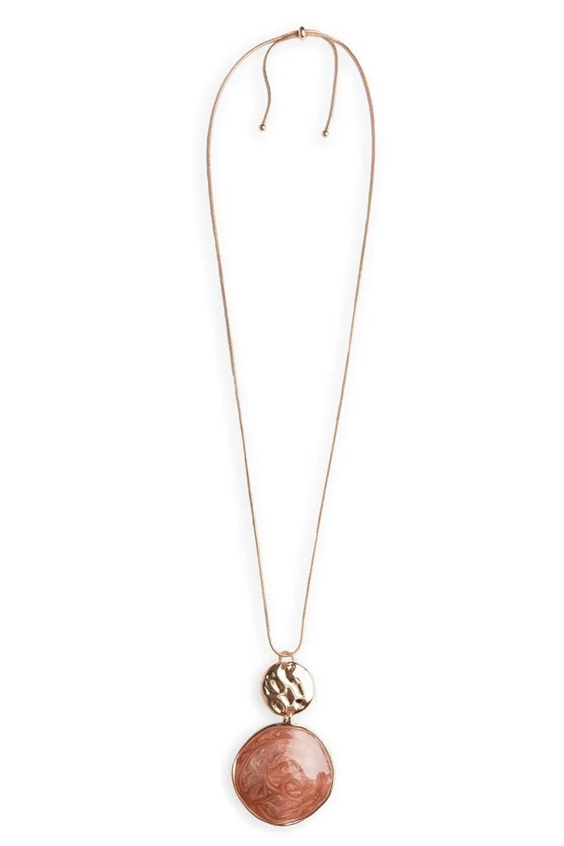 MYA ACCESSORIES | Collana lunga con pendente circolare marmorizzato - 2