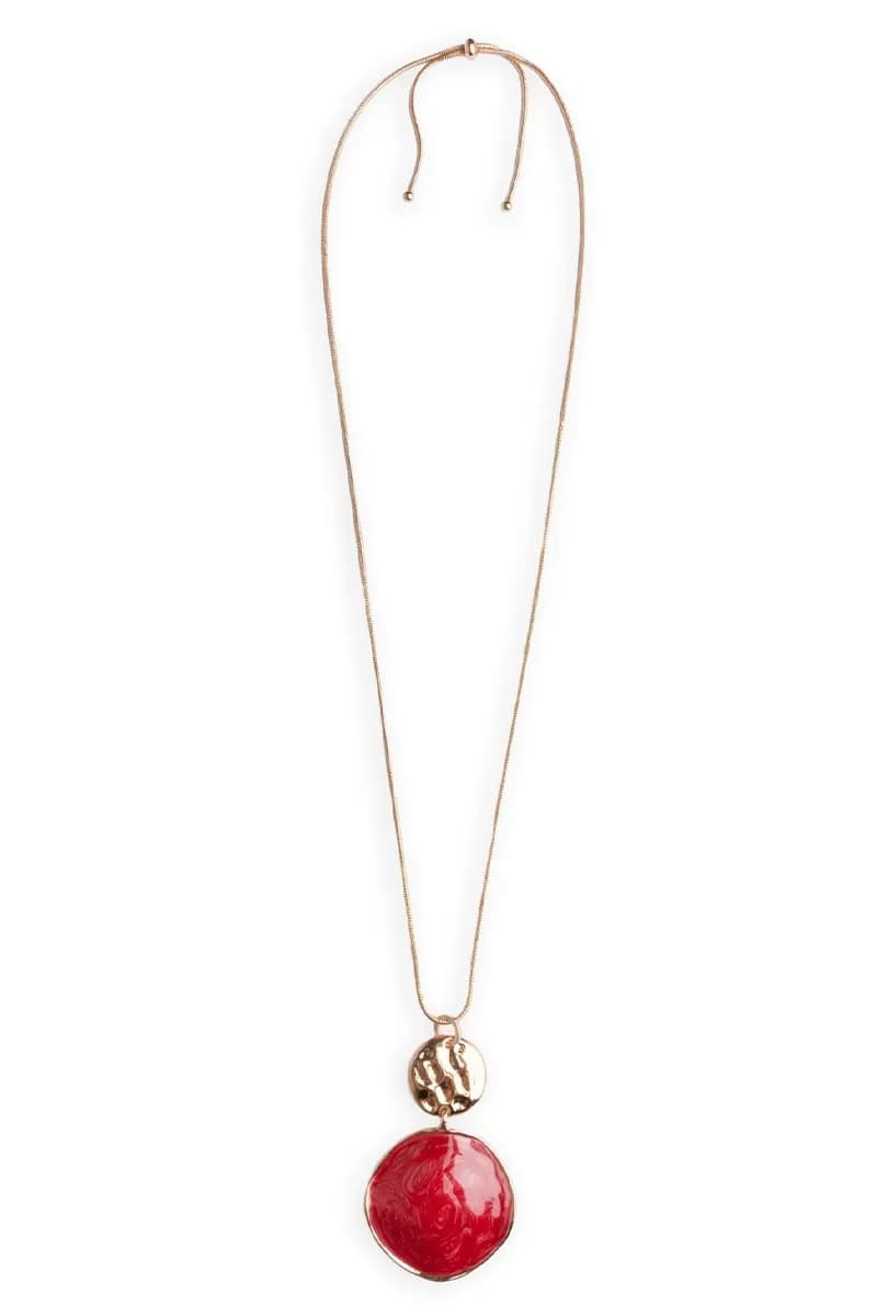 MYA ACCESSORIES | Collana lunga con pendente circolare marmorizzato - 2