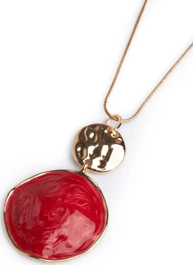 MYA ACCESSORIES | Collana lunga con pendente circolare marmorizzato - 3