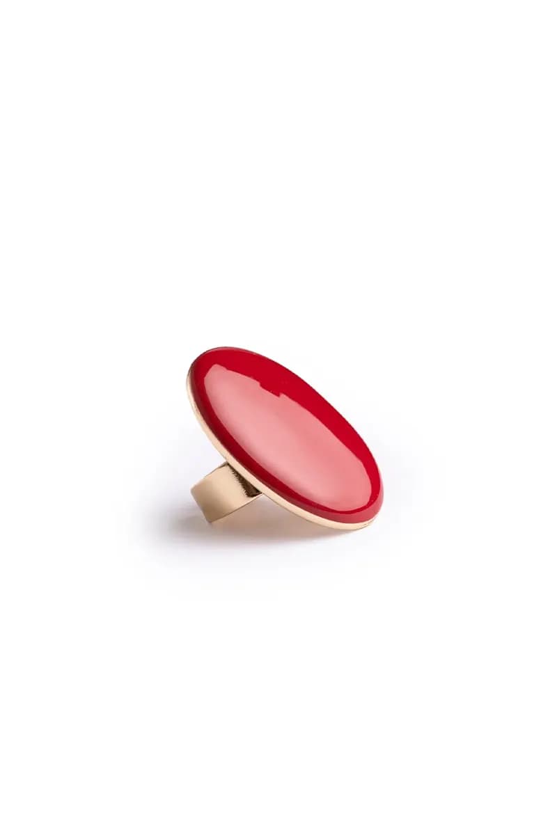 MYA ACCESSORIES | Anello regolabile in metallo con placchetta ovale smaltata - 2