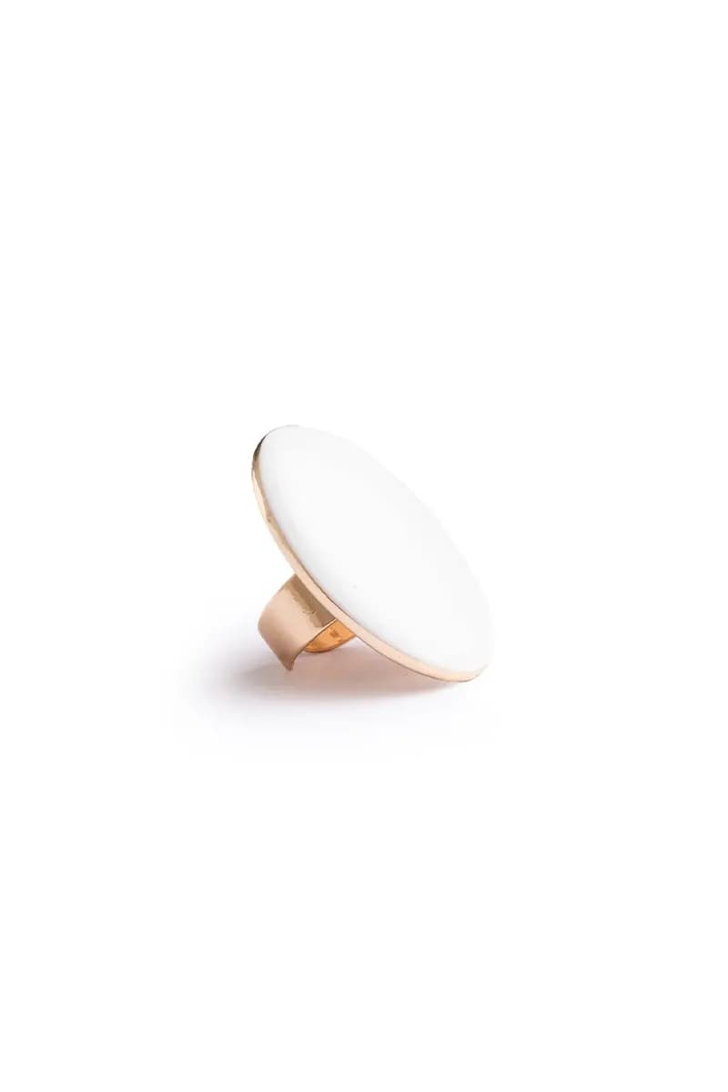 MYA ACCESSORIES | Anello regolabile in metallo con placchetta ovale smaltata - 2