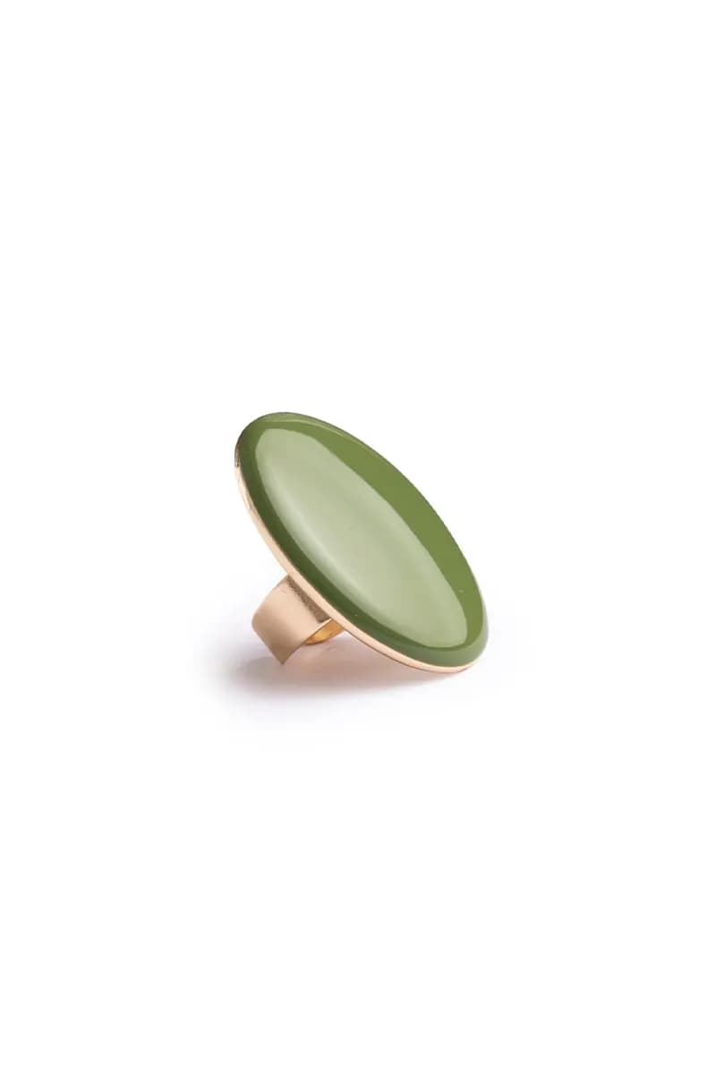 MYA ACCESSORIES | Anello regolabile in metallo con placchetta ovale smaltata - 2