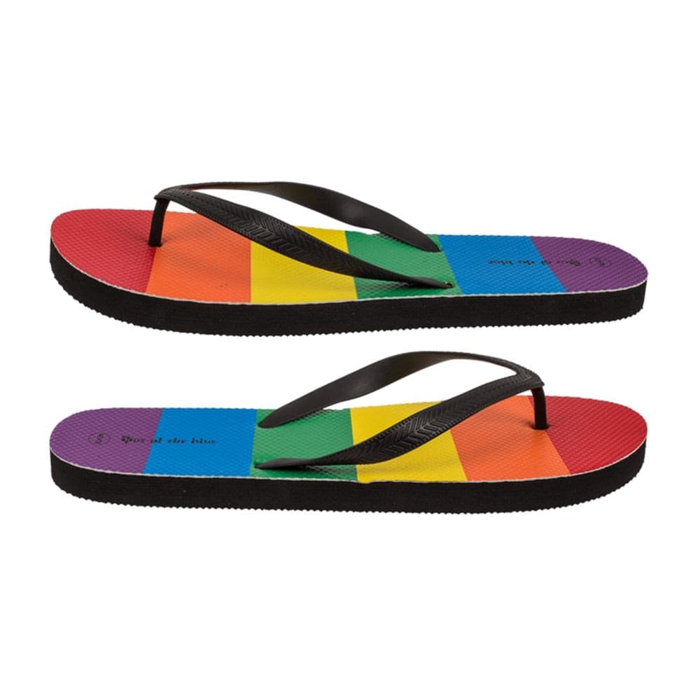 Un paio di ciabatte infradito Orgoglio Gay Pride arcobaleno multicolore LGBTQ+ - 3